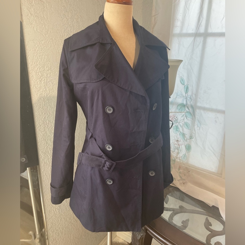 new without tag, navy trench coat, cotton